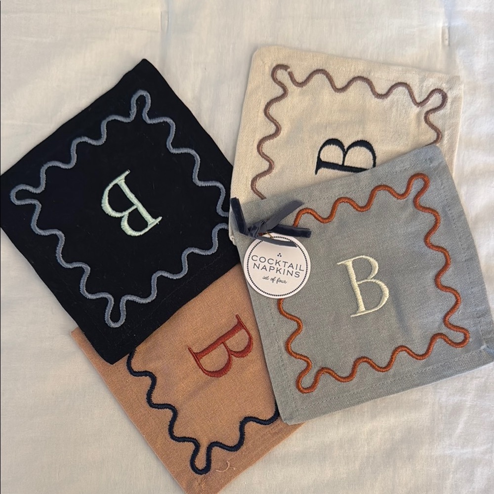 Unique and stylish monogrammed cocktail napkins